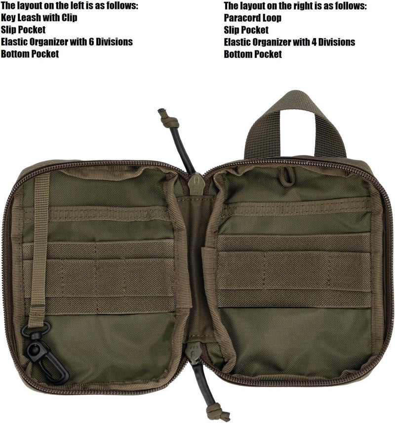 Dotacty Mini Pocket Organizer for Men EDC Gear Storage Pouch Belt/MOLLE-Compatible 6" x 4" x 1.5" Micro Nylon Bag for Multitools Flashlight Knife Pen Field Notebook Tactical Survival Outdoor Gadget - Image 3